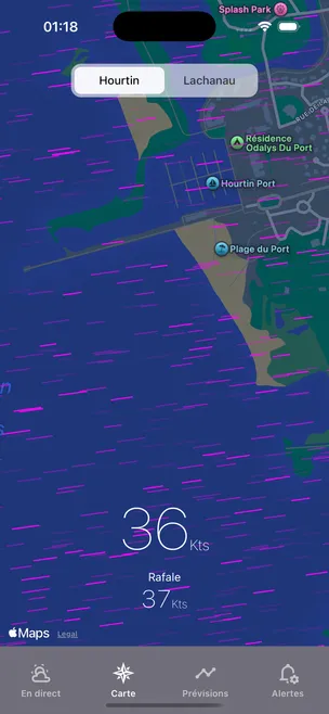 Capture d'écran 2 de l'app Hourtin Wind